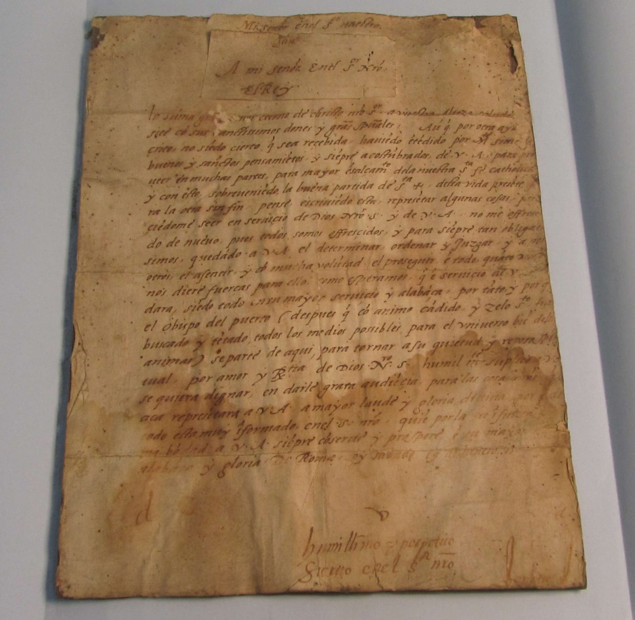 Carta autògrafa, Sant Ignasi de Loiola, reliquiari catedral (València).