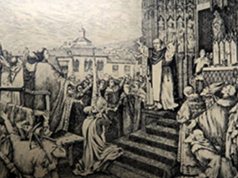 San Vicente Ferrer predicando en Caspe