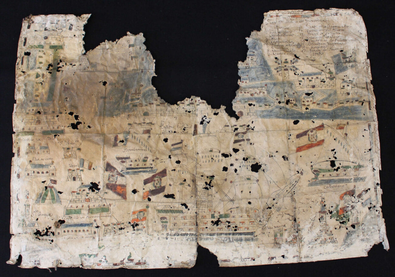 Plànol policromat del penyal de Gibraltar, Biar, Alacant.