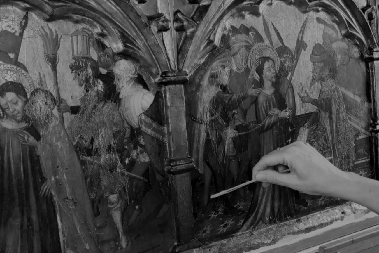 Visita didàctica restauració retaule de la Ploma al Museu de Belles Arts de València Visita didàctica restauració retaule de la Ploma al Museu de Belles Arts de València